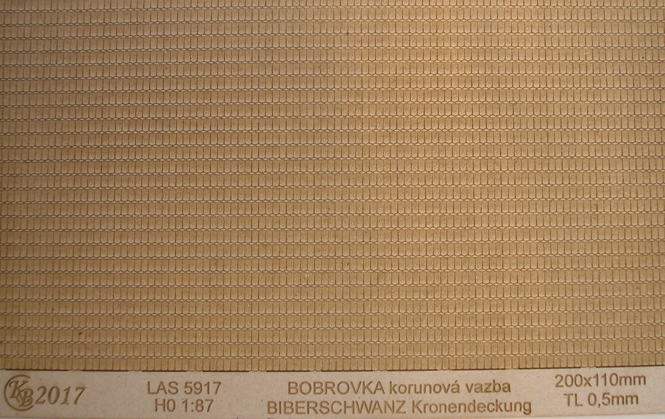 Střešní krytina bobrovka - korunová vazba H0 3D