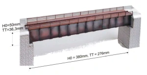 Most ocelový nýtovaný 38 cm / H0